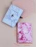 2pcs Marble & Letter Graphic Passport Case