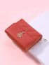 Four-leaf Clover & Rhinestone Decor Small Wallet
