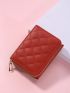 Four-leaf Clover & Rhinestone Decor Small Wallet