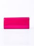 Neon Pink Rhinestone Decor Flap Square Bag