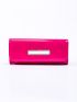 Neon Pink Rhinestone Decor Flap Square Bag