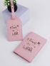 Letter Graphic Passport Case With Luggage Tag