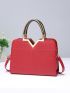 Metal Decor Square Bag With Bag Charm, Mothers Day Gift For Mom