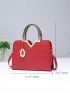 Metal Decor Square Bag With Bag Charm, Mothers Day Gift For Mom