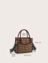 Houndstooth Pattern Square Bag