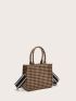 Mini Houndstooth Pattern Satchel Bag