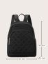 Heart Embroidered Quilted Detail Classic Backpack
