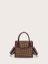 Houndstooth Pattern Square Bag