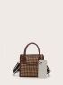 Houndstooth Pattern Square Bag