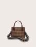 Houndstooth Pattern Square Bag