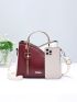 Two Tone Stitching Handbag, Tassel Decor Crossbody Bag, Women's Small Top Ring Purse, Mothers Day Gift For Mom
