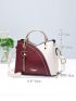 Two Tone Stitching Handbag, Tassel Decor Crossbody Bag, Women's Small Top Ring Purse, Mothers Day Gift For Mom