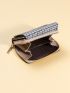 Houndstooth Pattern Letter Detail Small Wallet