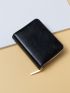 Houndstooth Pattern Letter Detail Small Wallet