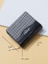 Houndstooth Pattern Letter Detail Small Wallet