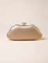 Rhinestone & Faux Pearl Decor Box Bag