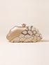 Rhinestone & Faux Pearl Decor Box Bag