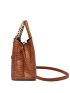Crocodile Embossed Twilly Scarf & Button Decor Square Bag