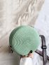 Women Round Small Handbag Purse Straw Weave Bohemia Shoulder Crossbody Bag
