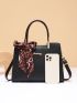 Twilly Scarf Decor Satchel Bag, Mothers Day Gift For Mom