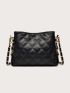 Quilted Pattern Metal Decor Square Bag