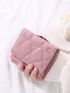 Quilted Embossed Heart Decor Small Wallet