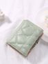 Floral Embroidered Quilted Kiss Lock Small Wallet