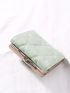 Floral Embroidered Quilted Kiss Lock Small Wallet