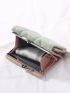 Floral Embroidered Quilted Kiss Lock Small Wallet
