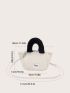 Mini Letter Patch Decor Flannelette Satchel Bag