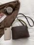 Geometric Embossed Top Handle Satchel Bag