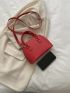 Mini Neon Pink Snakeskin Embossed Dome Bag