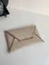 Metal Decor Contrast Binding Square Bag