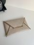 Metal Decor Contrast Binding Square Bag