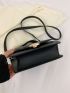 Mini Geometric Embossed Flap Square Bag
