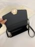 Mini Geometric Embossed Flap Square Bag