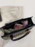 Crocodile Embossed Chain Decor Square Bag
