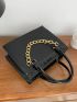 Crocodile Embossed Chain Decor Square Bag