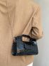 Crocodile Embossed Square Bag