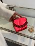 Mini Neon Red Chain Box Bag