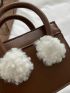 Mini Pom Pom Decor Square Bag