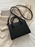 Crocodile Embossed Square Bag