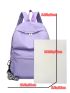 Letter Patch Decor Functional Backpack With Bag Charm