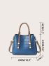 Crocodile Embossed Square Bag