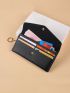 Men And Women Daily Commuting Color Pu Simple Multi-card Long Wallet