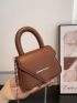 Mini Letter Graphic Flap Chain Square Bag