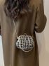 Mini Plaid Pattern Chain Tweed Satchel Bag