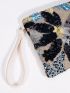 Floral Embroidery Clutch Bag