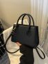 Crocodile Embossed Double Handle Square Bag