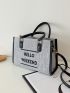 Slogan Graphic Square Bag